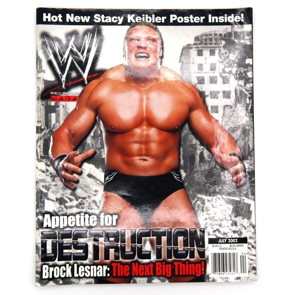 WWF MAGAZINE  JULY 2002 - BROCK LESNER / STACY KEIBLER /‎ RIC FLAIR